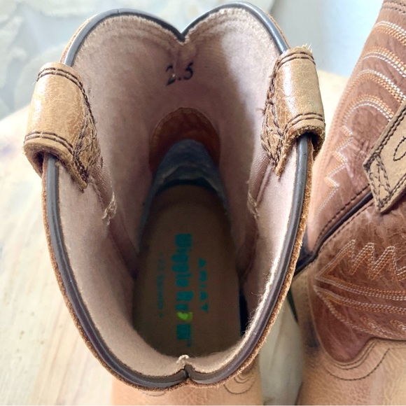 Ariat Square Toe, Leather, Western Boots, Little Boys Size 2.5 - Picture 7 of 10